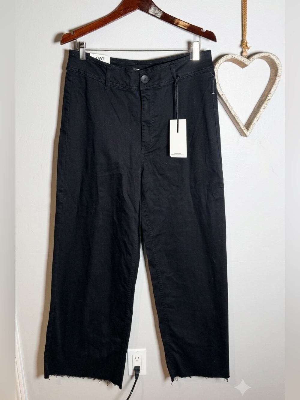 OAT New York Womens High Rise Wide Leg Utility Relaxed Straight Pant 12/31 Black